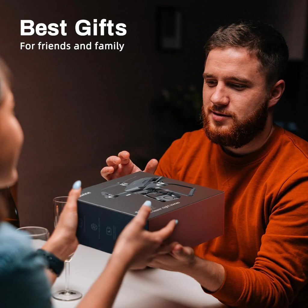 Adult-specific camera drone with 4K UHD aerial photography, 3-axis gimbal, 10,000-foot control, 3 batteries for 75 minutes of flight time, and GPS tracking