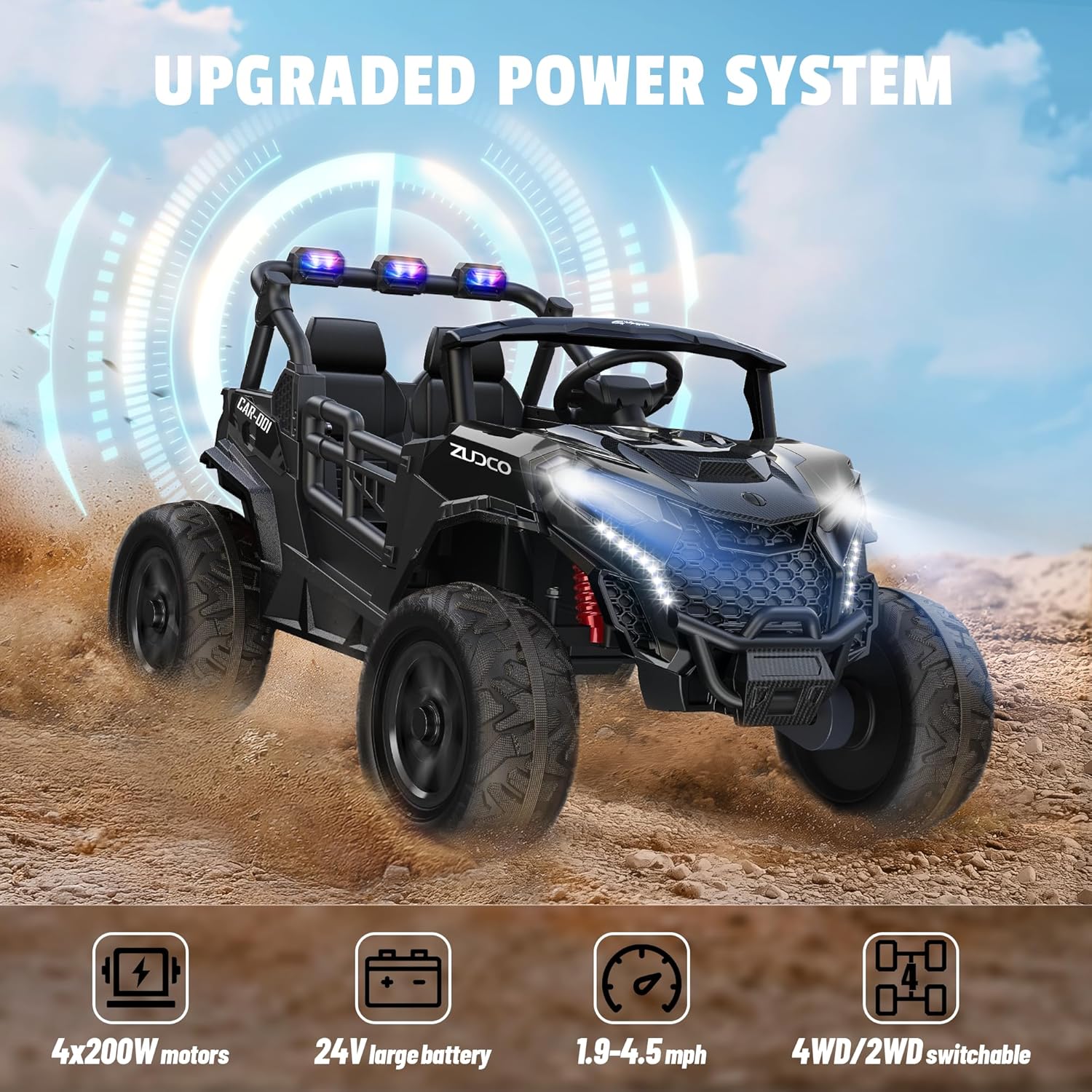 Pink all-terrain car travel electric toy truck