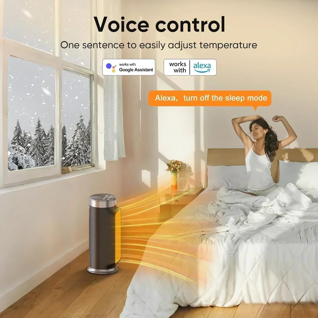1500W Indoor Space Heater Smart PTC Electric Heater with Wifi App and Remote Control Overheat