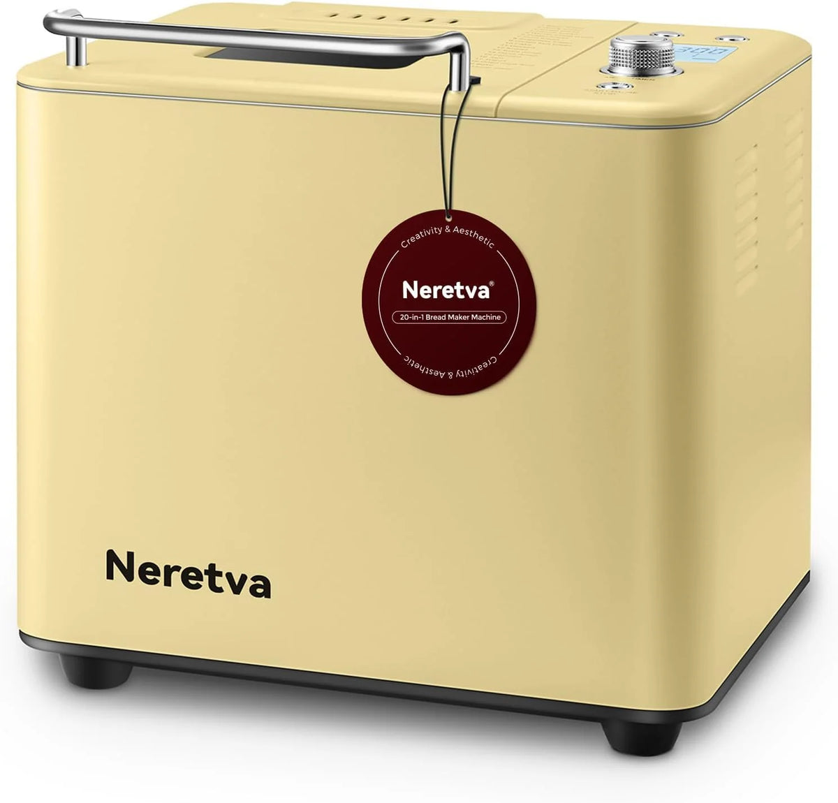 Neretva Bread Maker, 20-IN-1 2LB Bread Machine Dual Heater Bread Maker Machine Automatic with Nonstick Ceramic Pan, 15H Timer & 1H Keep Warm Set, Low Noise, Stainless Steel Breadmaker Recipe-Green