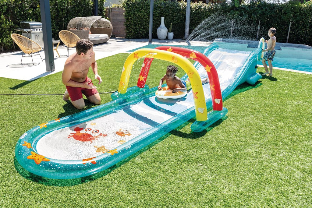 Intex 96 x 78 x 28 Inflatable Jungle Adventure Play Center Spray Kiddie Pool Water Slide