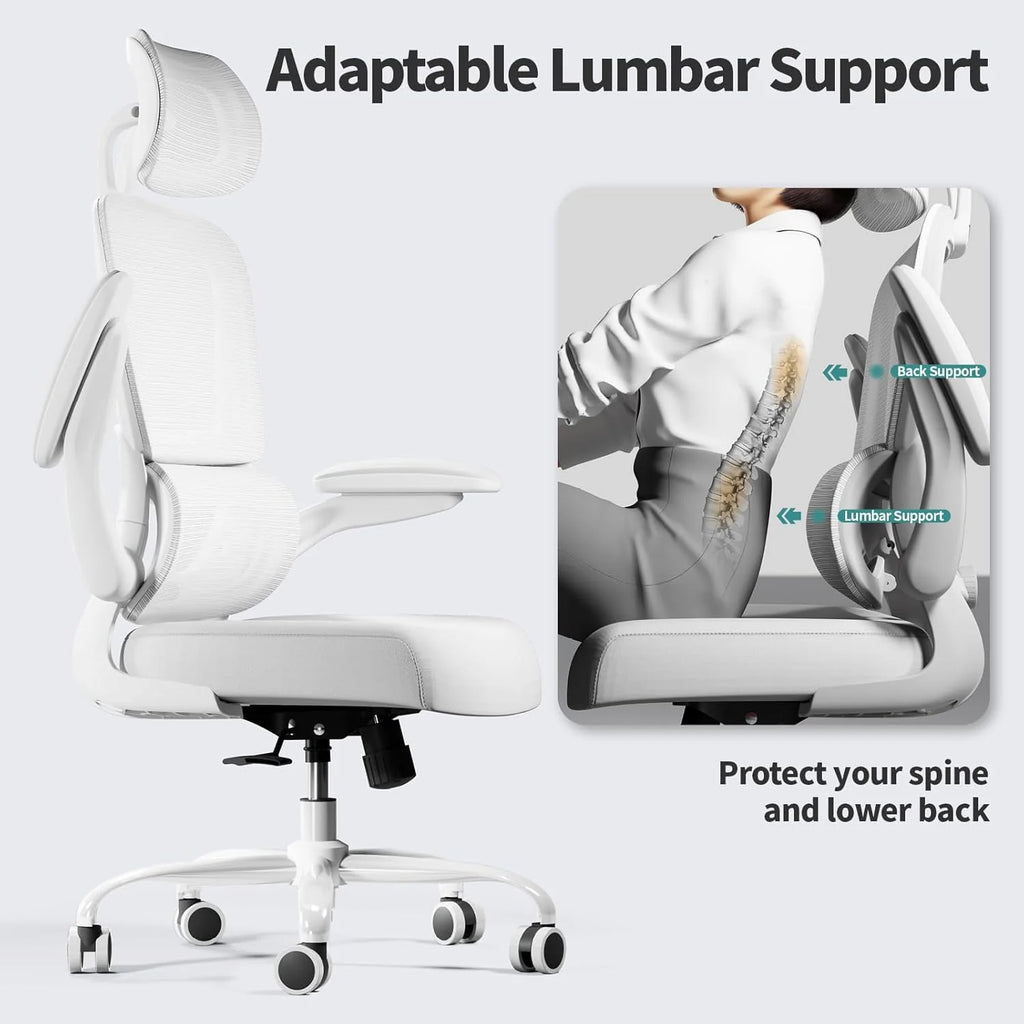 Office Chair Ergonomic Desk Chair, 330 lbs Home Mesh Desk Chair with Wheels, Comfortable Gaming Chair, High Back Office Chair