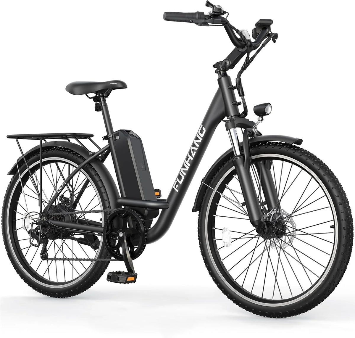 Funhang Electric Bike for Adults, 26 City Cruiser Ebike 21.7MPH 50 Miles Commuter Adult Electric Bicycles