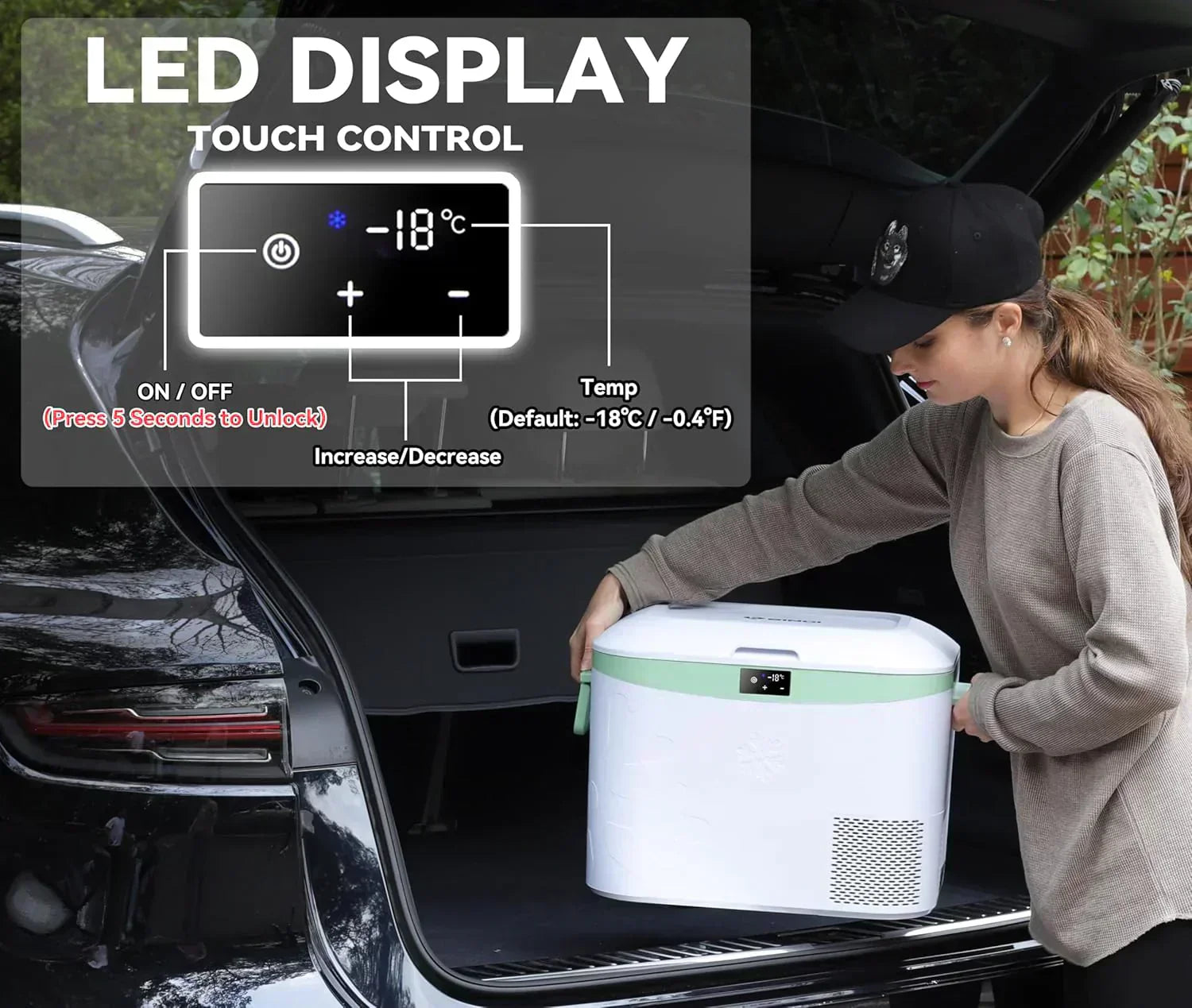 Car Fridge Portable 12 Volt Refrigerator 23 Quart (22 Liter) Freezer Compressor Cooler 12V/24V