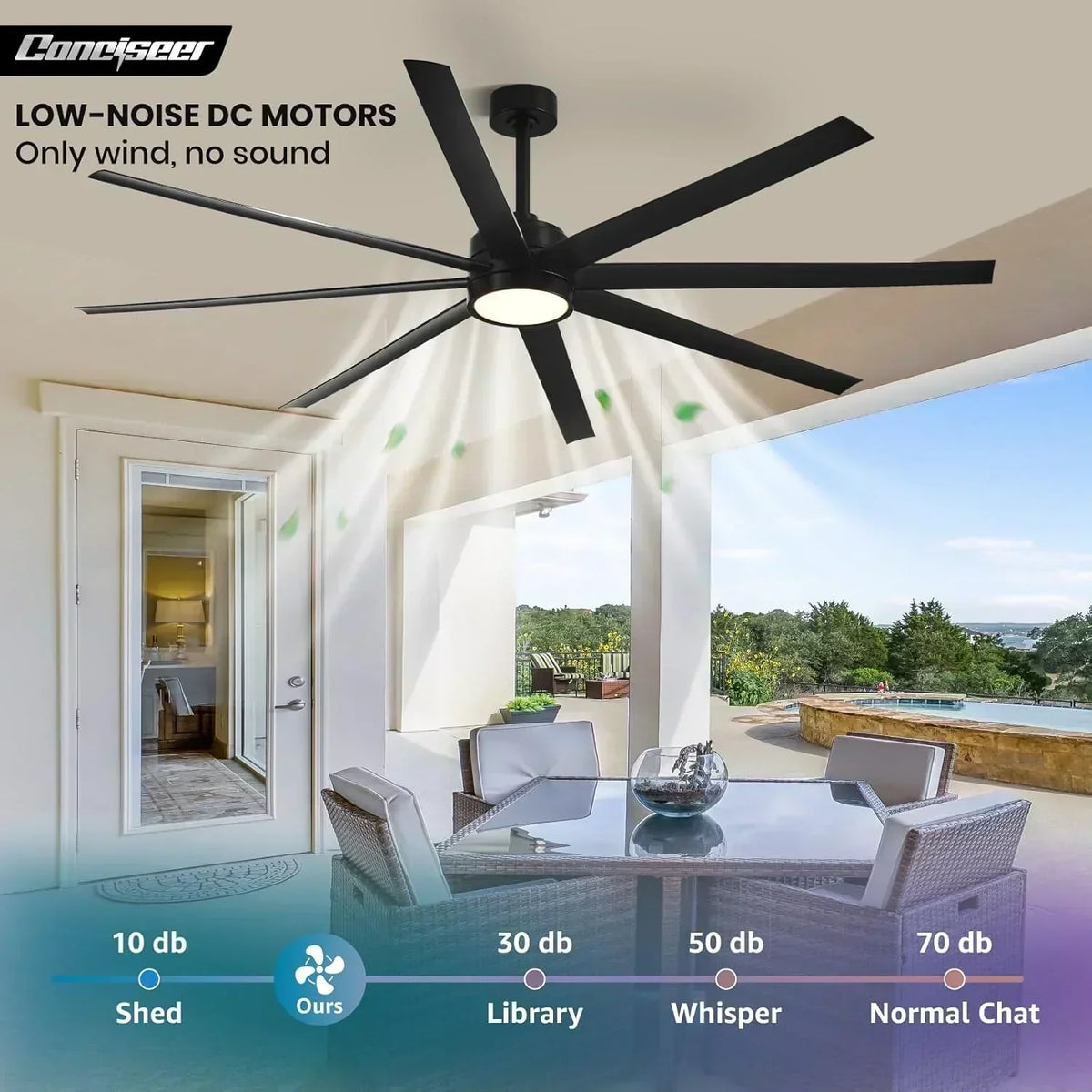 Modern ceiling fan 72 inch bedroom living room library cafe outdoor/industrial