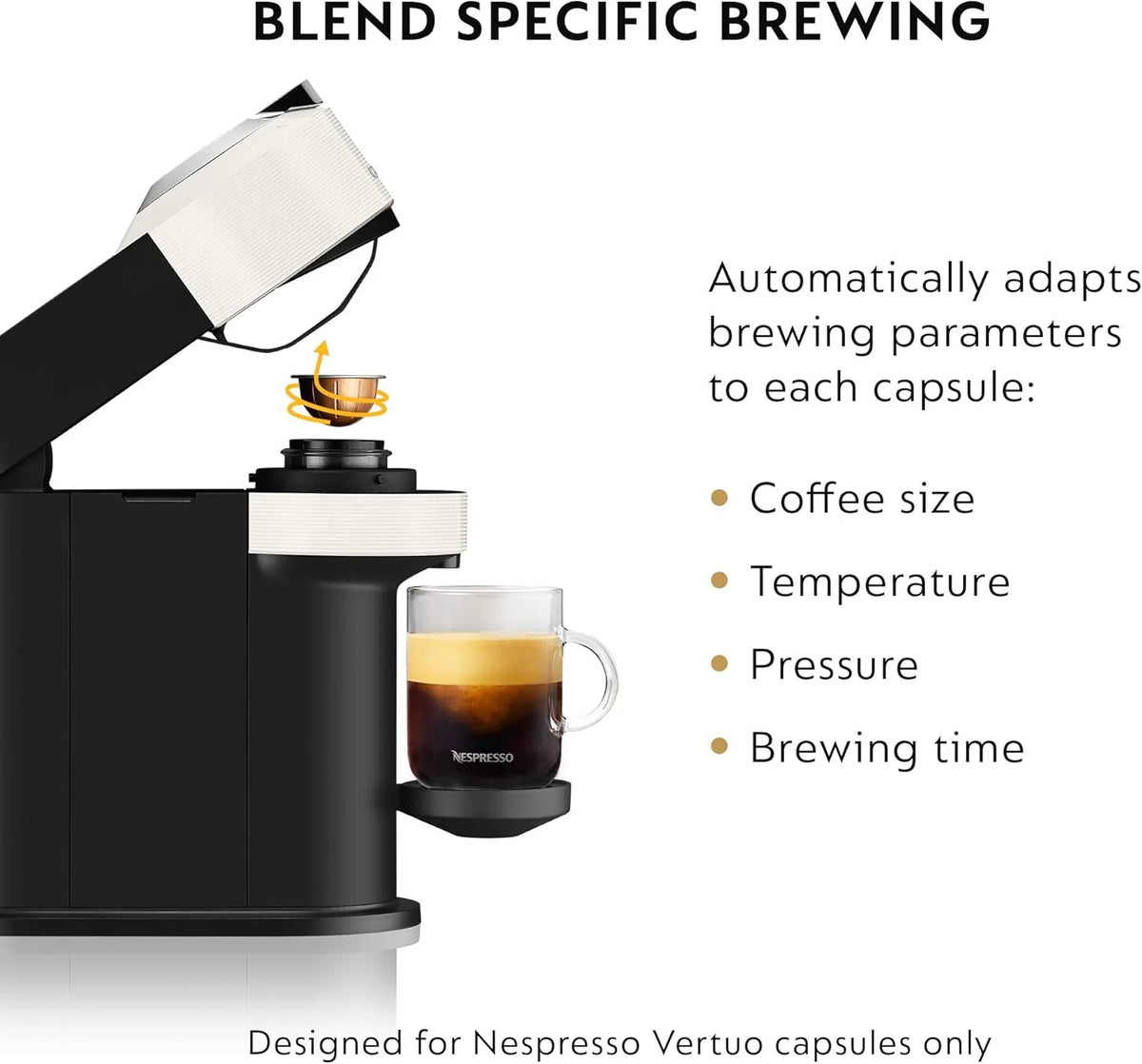 Nespresso Vertuo Next Coffee and Espresso Maker by De'Longhi, White