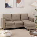 Shintenchi 76 inch Modern Upholstered Sectional Sofa L Shaped Couch with Storage Ottoman