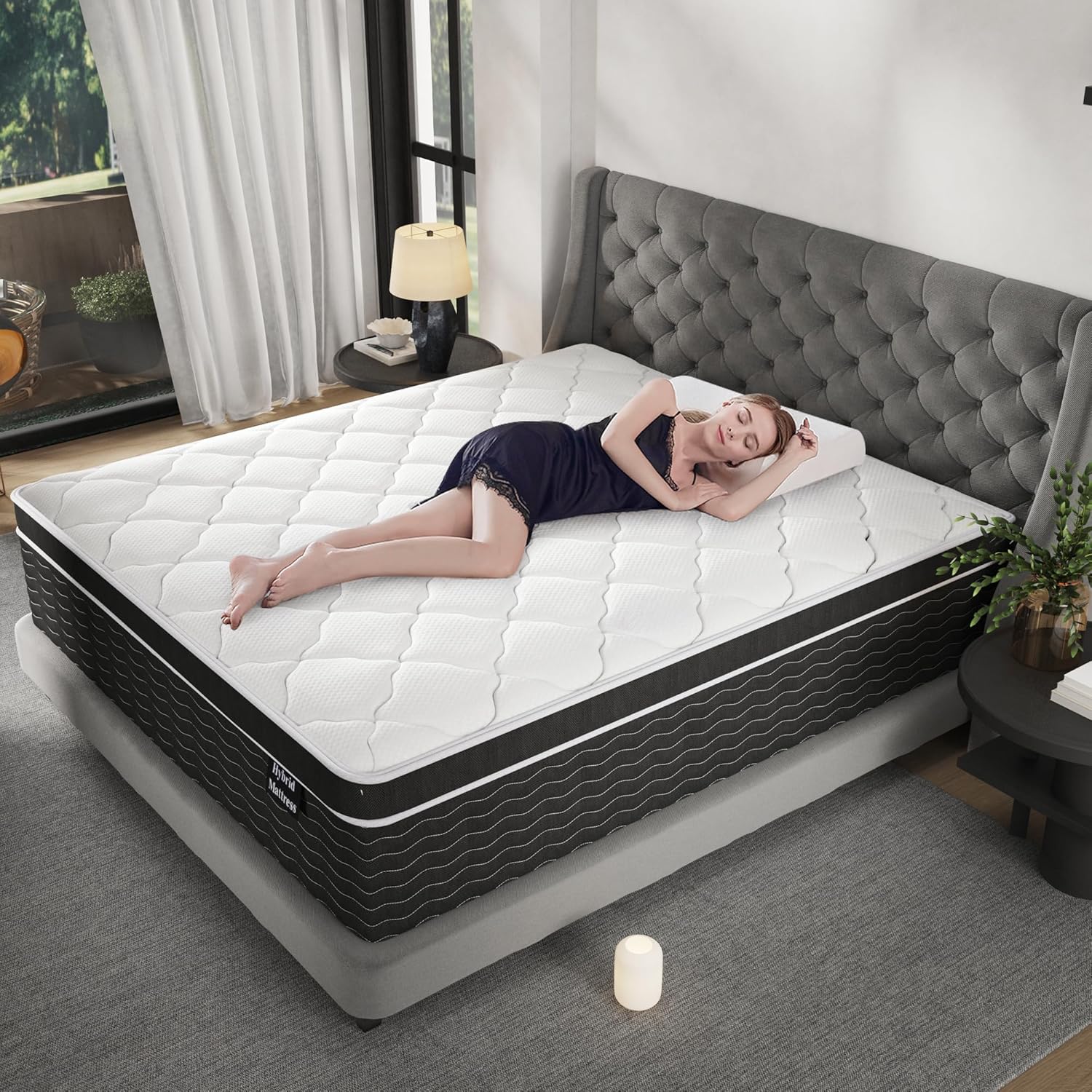Full Size Mattress 10 Inch Full Size Mattress in a Box Medium Plush Hybrid Mattress