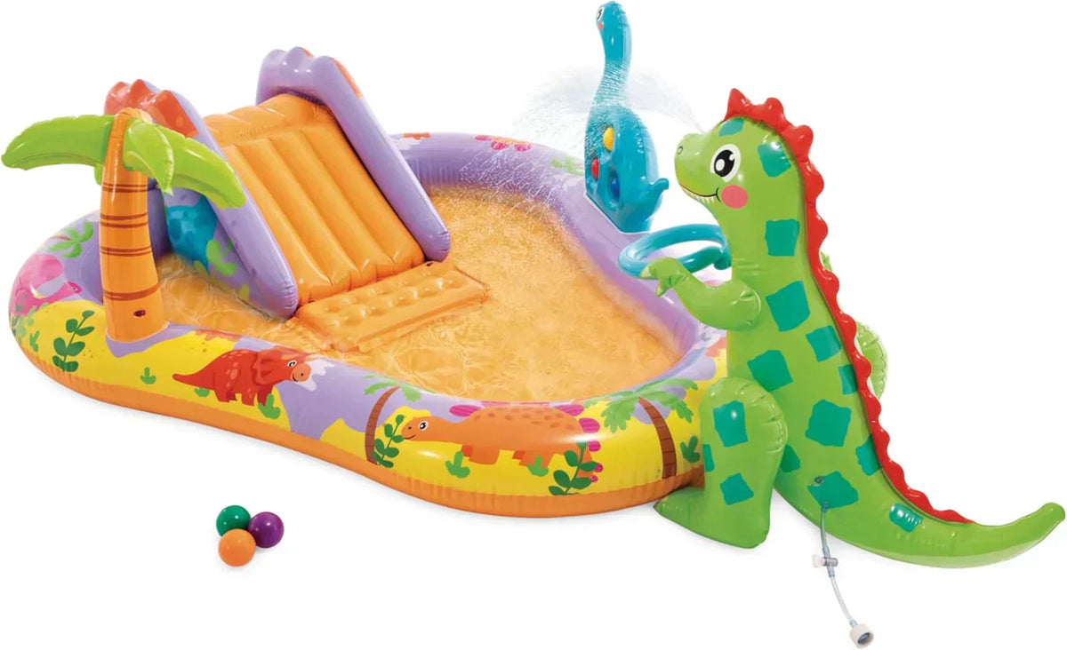 Intex 96 x 78 x 28 Inflatable Jungle Adventure Play Center Spray Kiddie Pool Water Slide