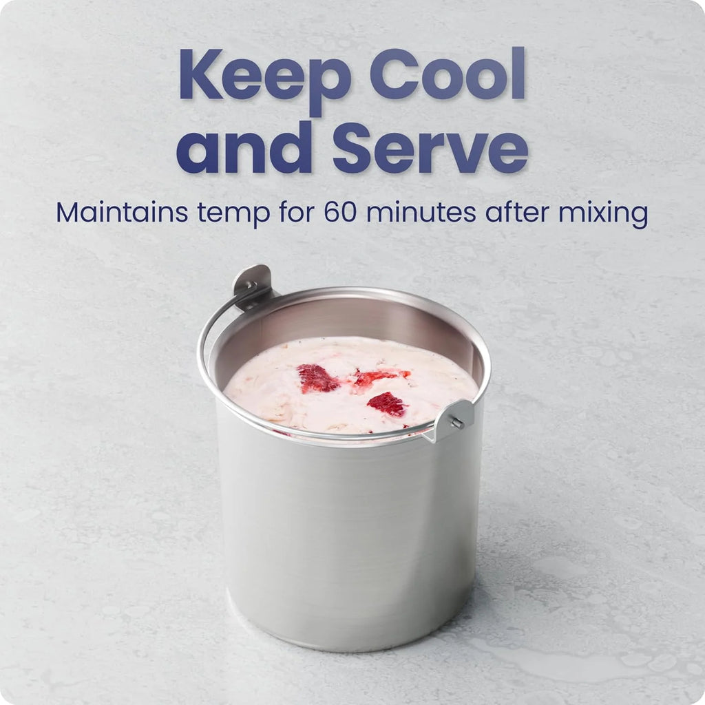 Iceman by Chefman Ice Cream Maker, No Pre-Freezing with Built-In Compressor, Makes Ice Cream, Froyo, Sorbet, Sherbet, Italian Ice, Frozen Yogurt, Digital Display w/ 3 Presets, 2 Pint Inserts Included