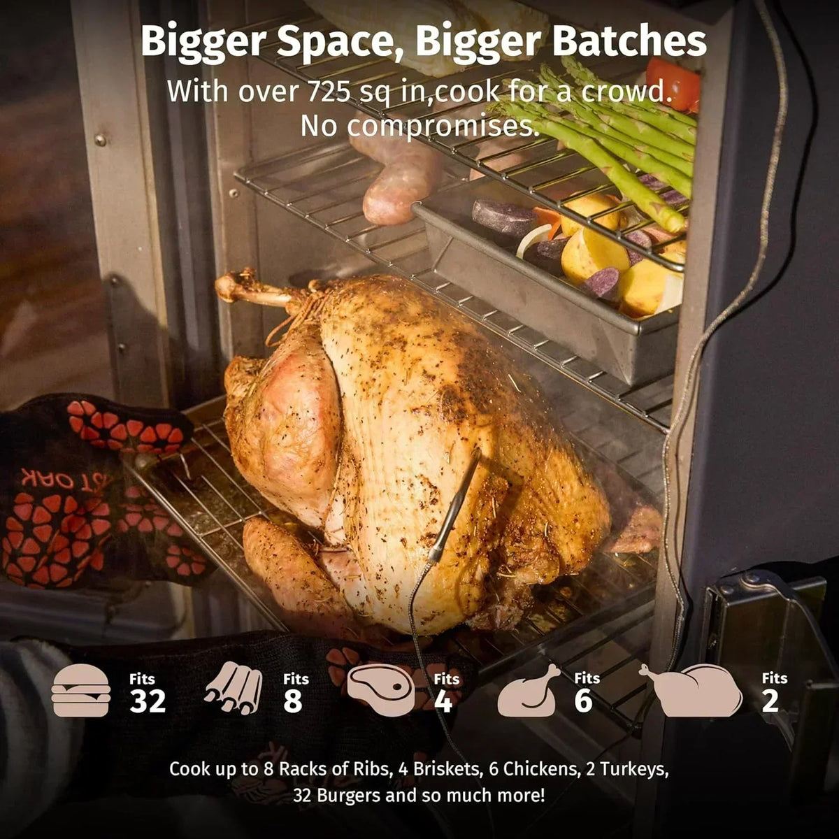 EAST OAK 30 Outdoor Electric Smoker Built-in meat probe smokes up to 6 times longer