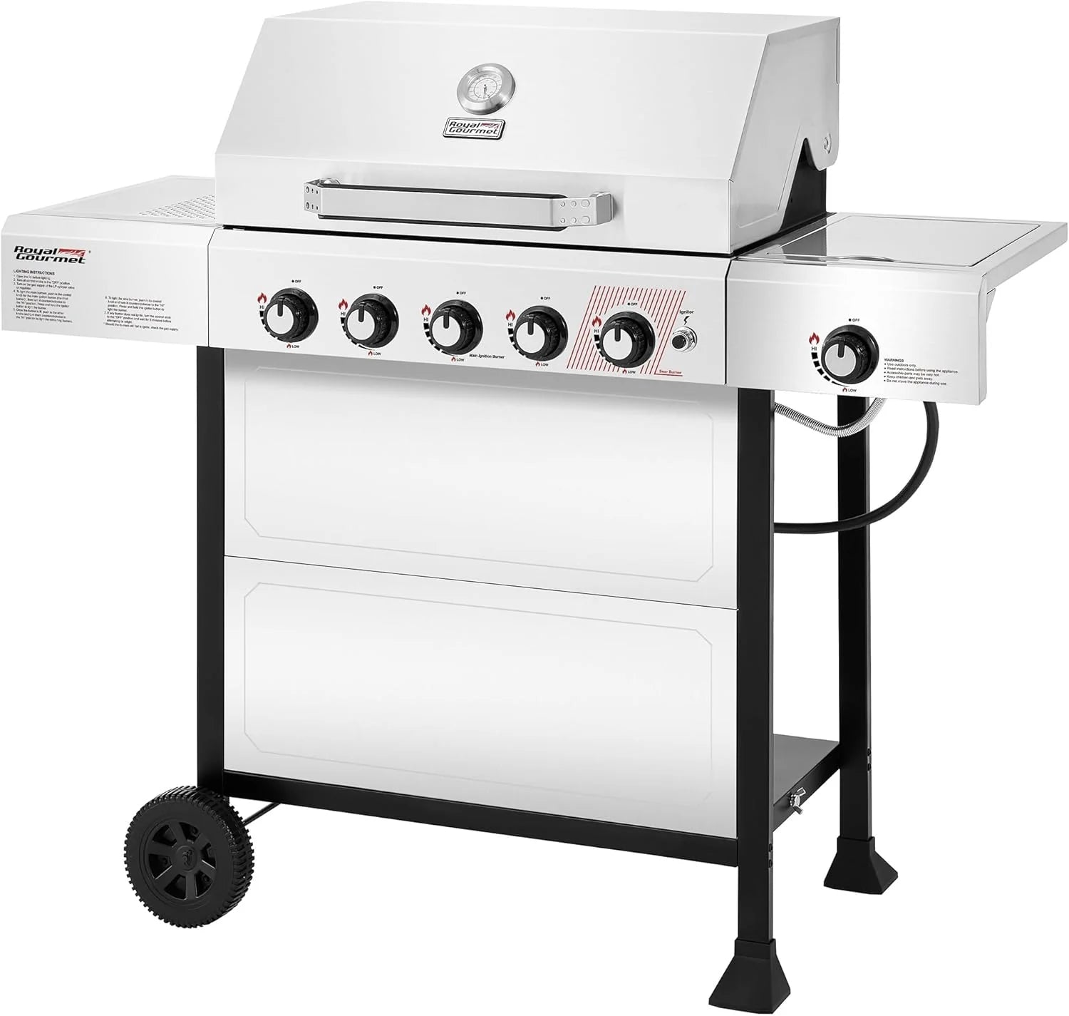 Royal Gourmet GA5401T 5-Burner BBQ Liquid Propane Gas Grill with Side Burner