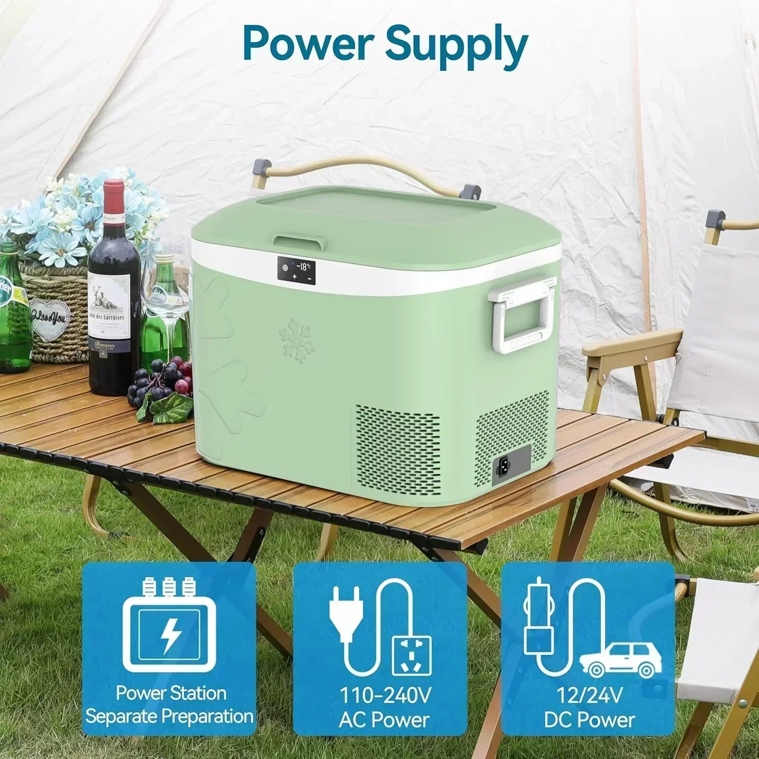 Car Fridge Portable 12 Volt Refrigerator 23 Quart (22 Liter) Freezer Compressor Cooler 12V/24V