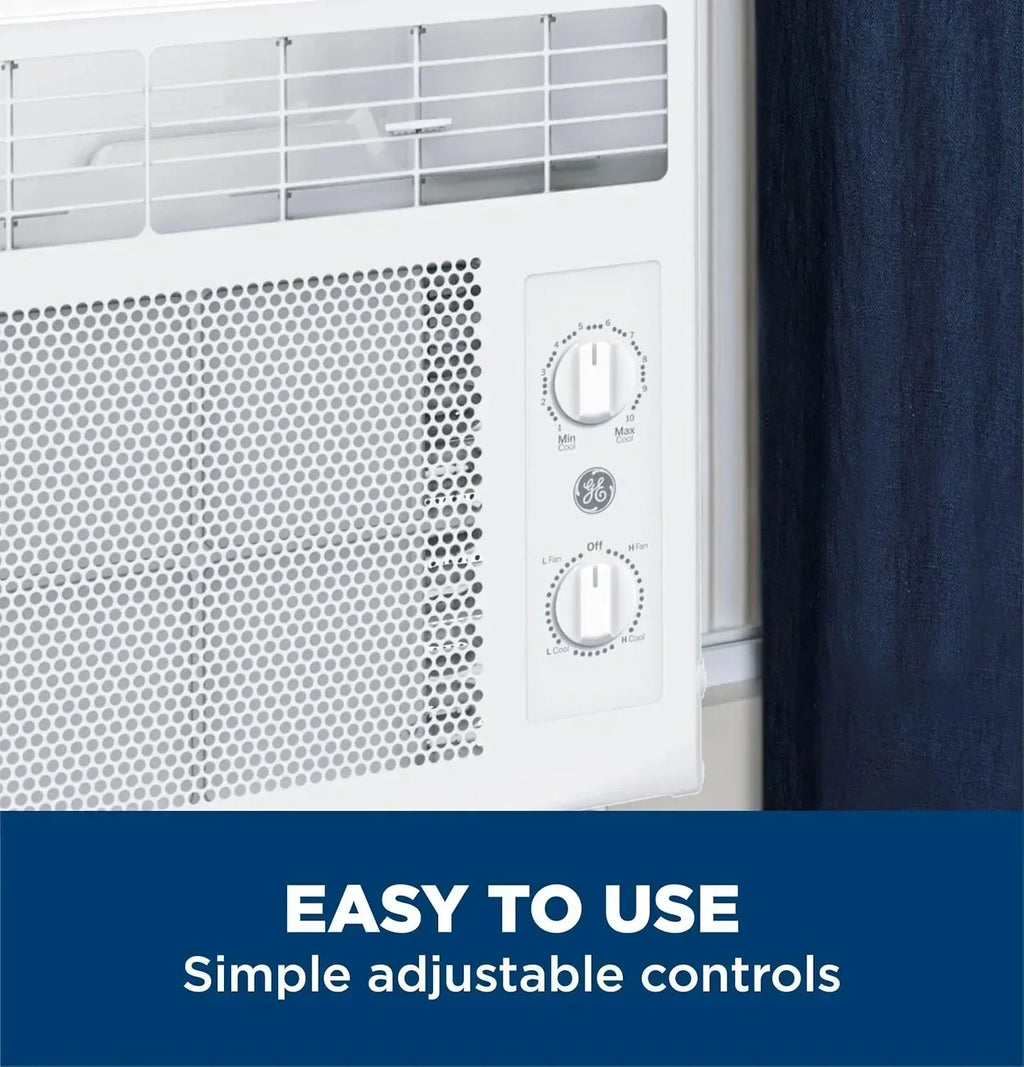 GE Window Air Conditioner Unit 6,000 BTU for Small Rooms up to 250 sq ft. with Adjustable Fan