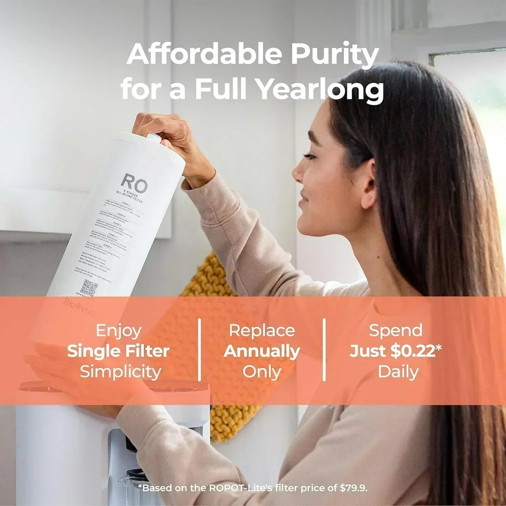 Bluevua RO100ROPOT-Lite(UV) reverse osmosis system countertop water purifier 7-stage purification