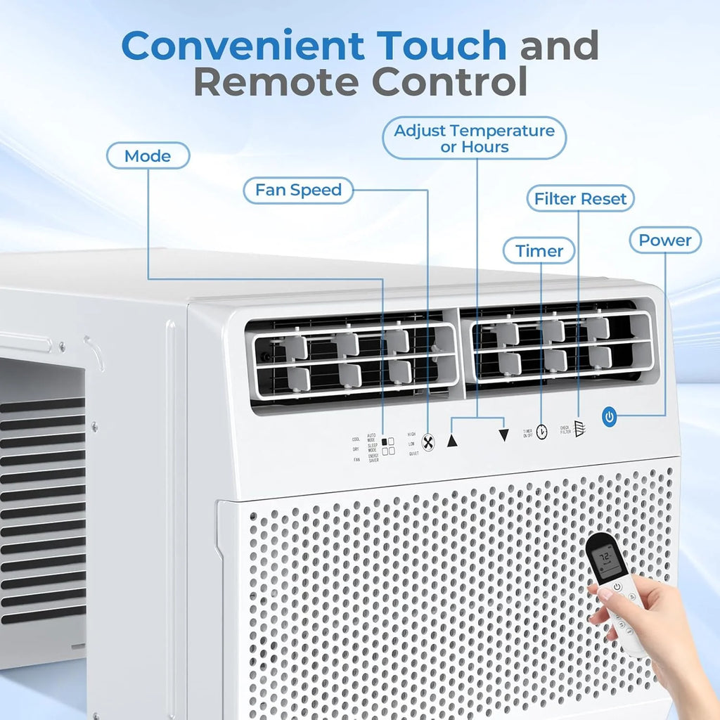 Antarctic Star U-Shaped Air Conditioner Window Unit 12000BTU Ultra Quiet Window Air Conditioner Cools up to 550 Sq. Ft