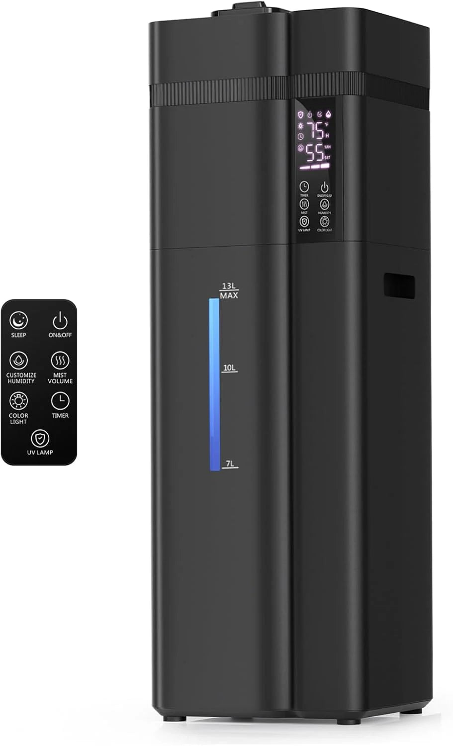 13L/3.43Gal Humidifier 800 feet coverage, 100 hours run time, automatic humidity control