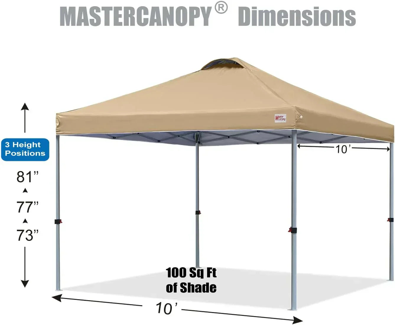 Durable Pop-up Canopy Tent with Roller Bag (10x10 Black)