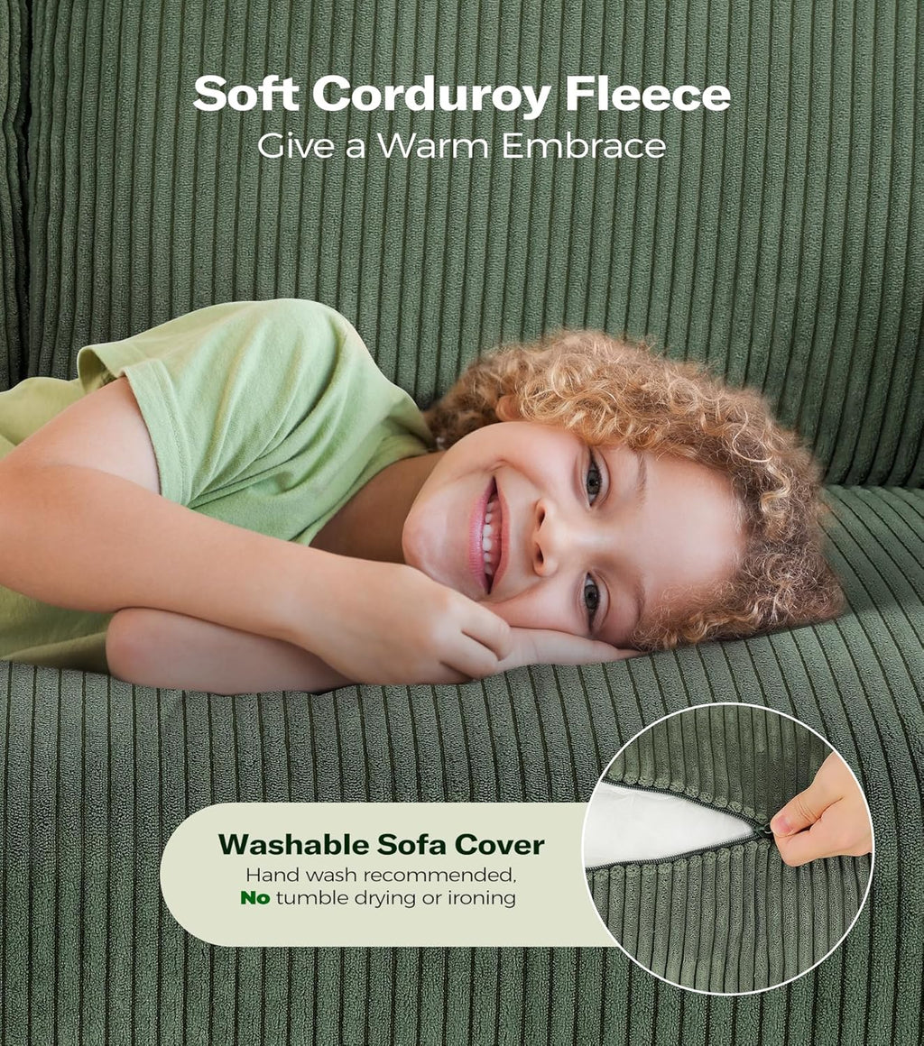 Loveseat Sofa 51 Love Seat Comfy Corduroy Small Loveseat Tool-Free Setup Couch