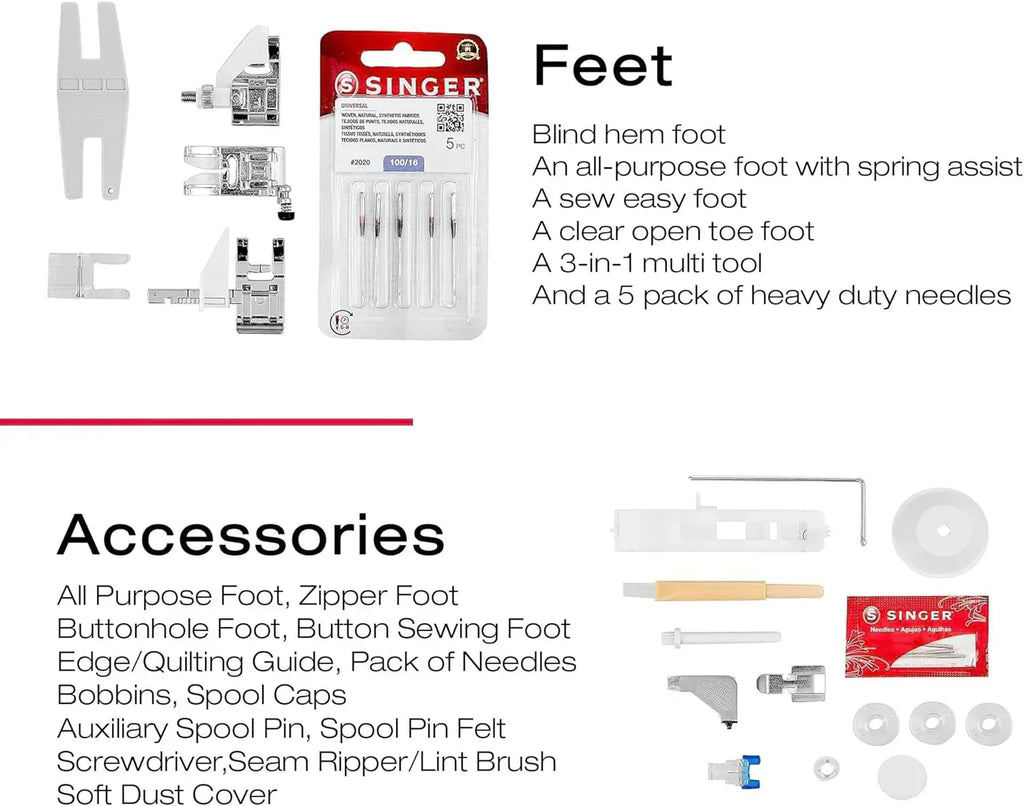 Heavy-Duty 4423 High-Speed Sewing Machine Includes Accessory Kit 97 Stitches One-Step Buttonhole
