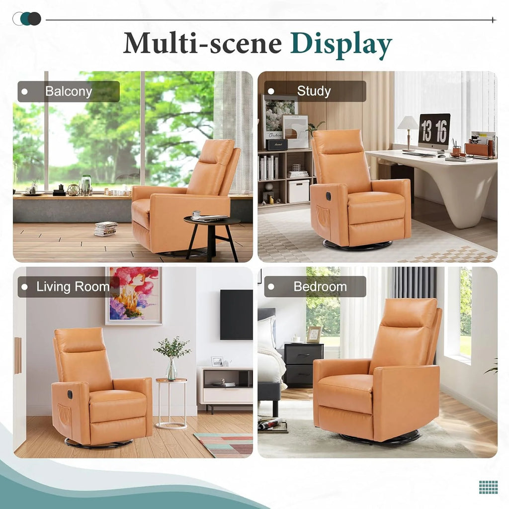 DUMOS Recliner Chair for Adults, Massage Reclining Chair for Living Room, Adjustable Home Theater Seating Single Sofa with Padded Seat Backrest and Footrest, Linen, Grey