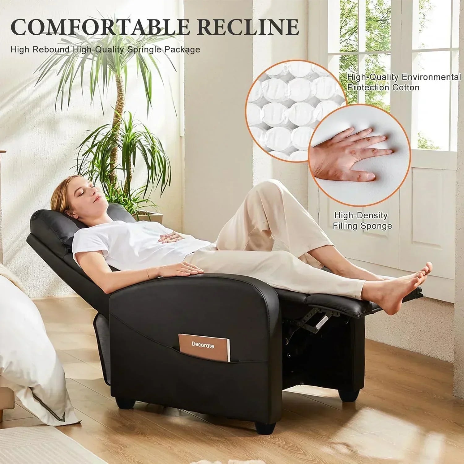 Sweetcrispy Massage Recliner Chair for Adults Adjustable Home Theater Seating