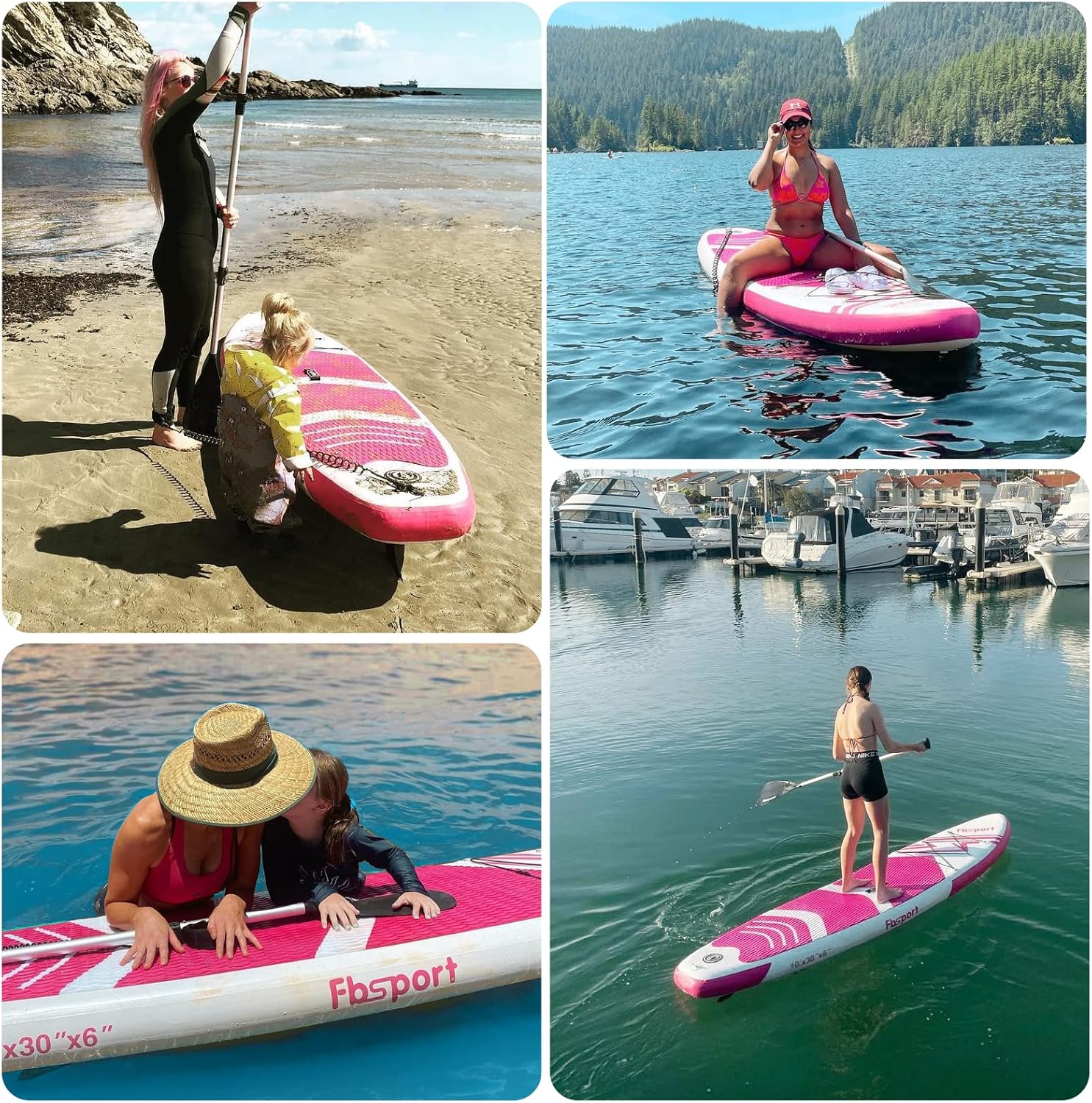 FBSPORT 11' Premium Stand Up Paddle Board Yoga Board with Durable SUP Accessories Carry Bag