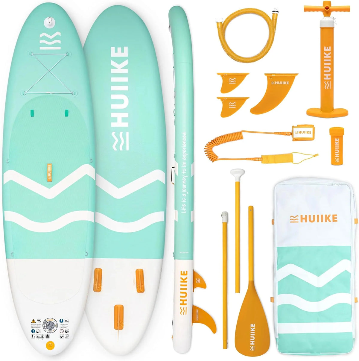 HUIIKE Inflatable Paddle Board for Adults with Accessories Included, Oar, Fins, Pump. Stand Up Paddleboard