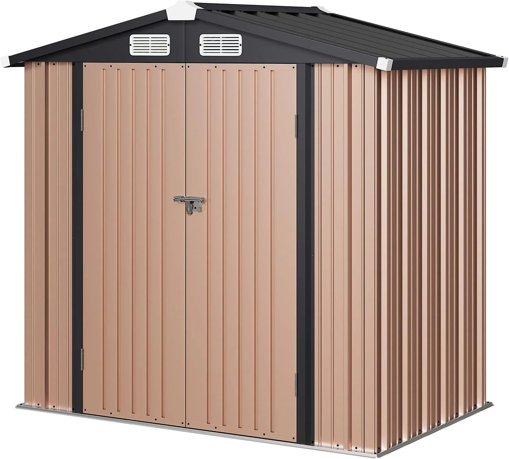 Aoxun 6.2x4 FT Shed Outdoor Storage Shed Metal Garden Shed Slooping Roof Tool Shed Bike Shed