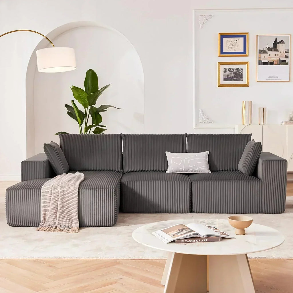 108-inch modular sofa cloud modular sofa with deep seat and reclining chair upholstered sofa