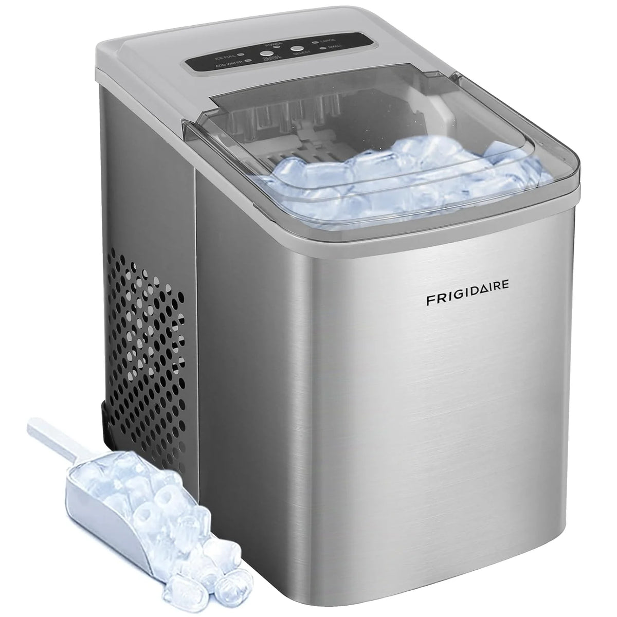 Frigidaire Counter top Portable, 26 lb per Day Nugget Ice Maker Machine (Red Stainless Steel)