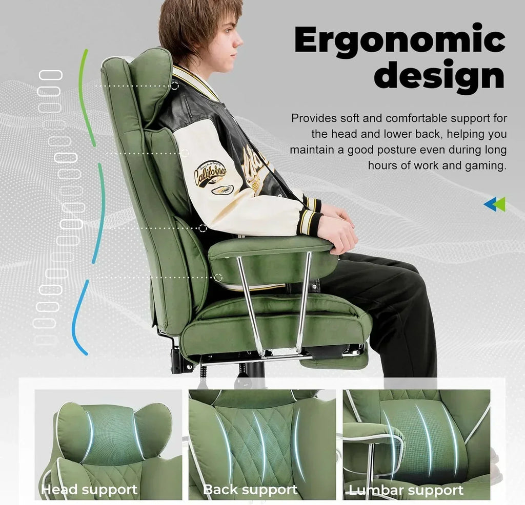 Large high back office chair high back leather gaming chair with footrest