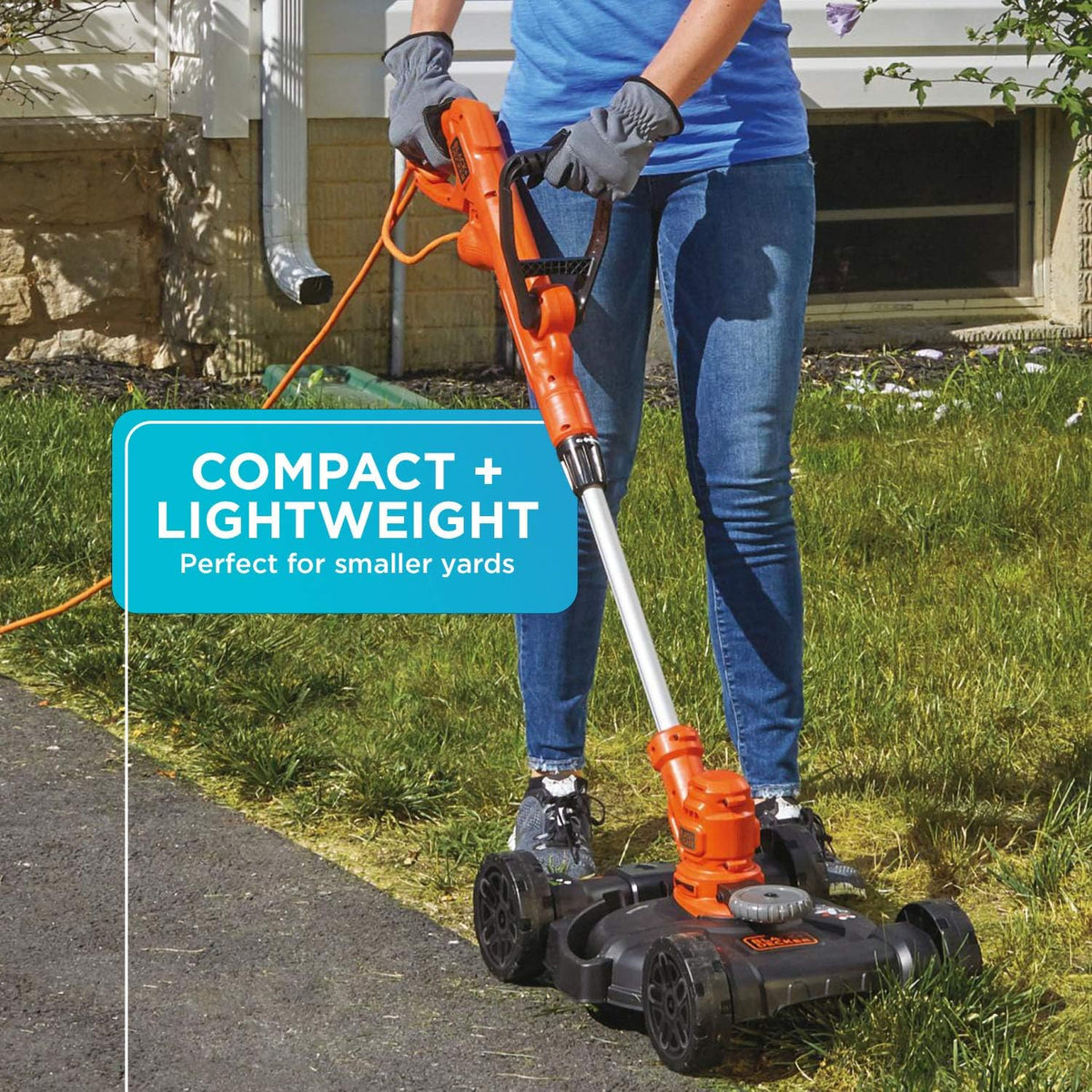 BLACK+DECKER 3-in-1 Corded Lawn Mower String Trimmer Edger 12-Inch
