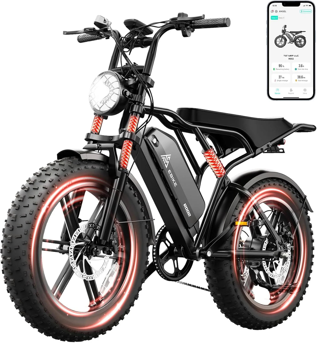 Electric Bike for Adults 1500W Peak 20 Fat Tire All-Terrain E-Bike 60/110 Miles 28 MPH Electric Dirt Bike