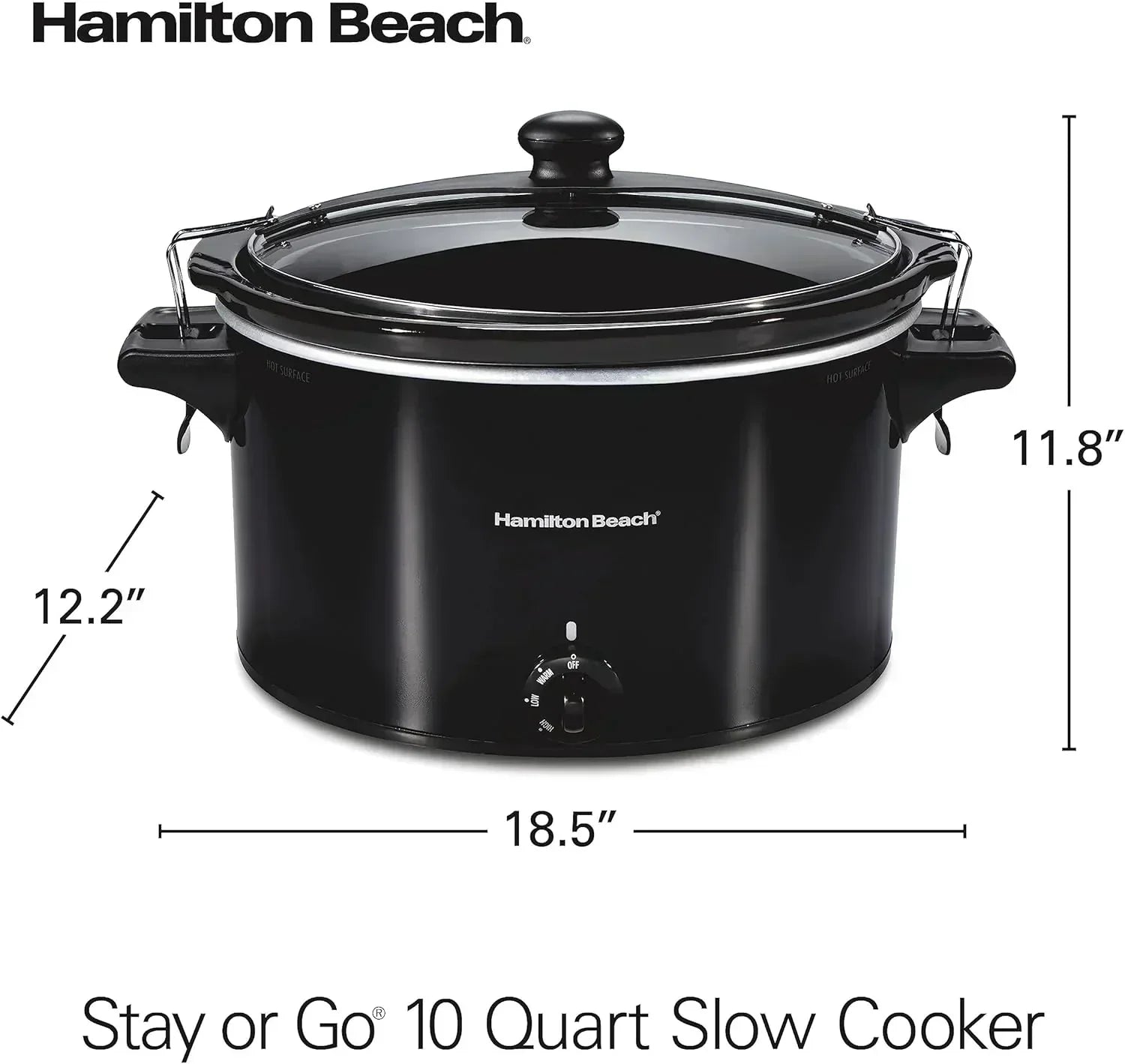 Slow Cooker Extra Large 10 Quart Stay or Go Portable With Lid Lock