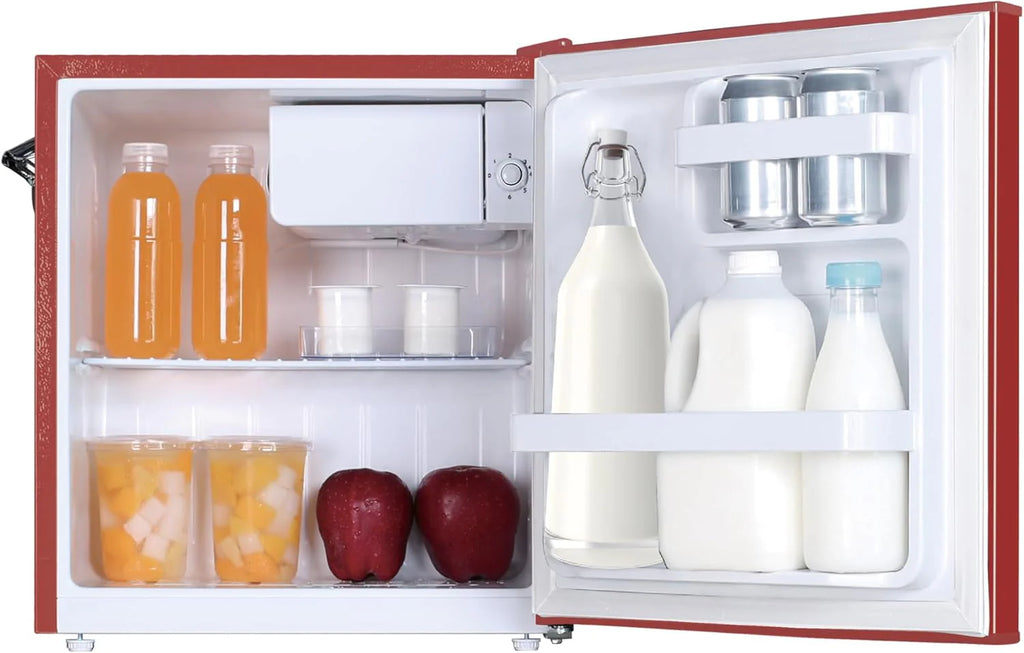 Frigidaire EFR176 Retro Compact Fridge with Chiller Mini Refrigerator with Built-in Bottle Opener for Office, Bedroom, Dorm Room or Cabin, 1.6 cu ft 16 D x 18 W x 18.5 H, Moonlight