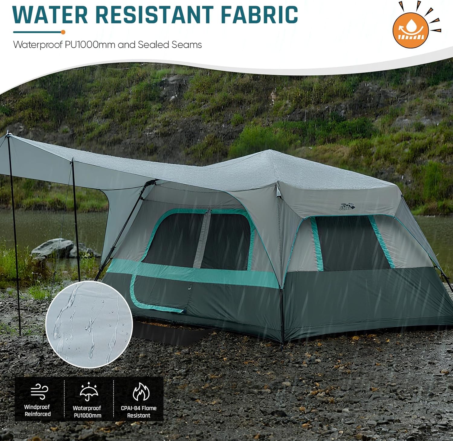 Quick-opening tent family camping tent pop-up camping tent large waterproof tent