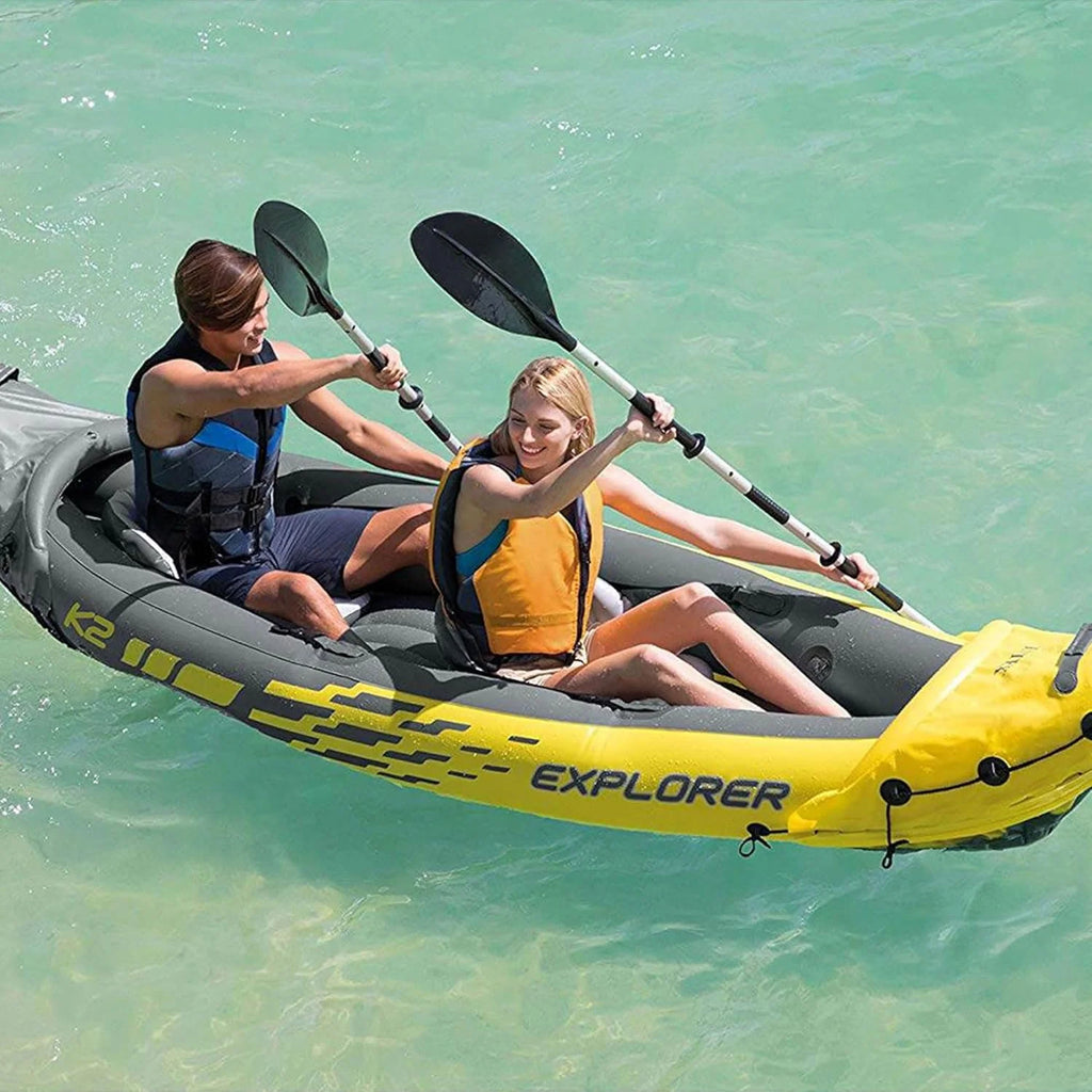 Intex 68307EP Explorer K2 Inflatable Kayak Set: Includes Deluxe 86in Aluminum Oars and High