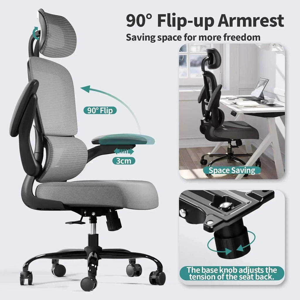 Office Chair Ergonomic Desk Chair 330 lbs Home Mesh Desk Chair Comfortable Gaming Chair