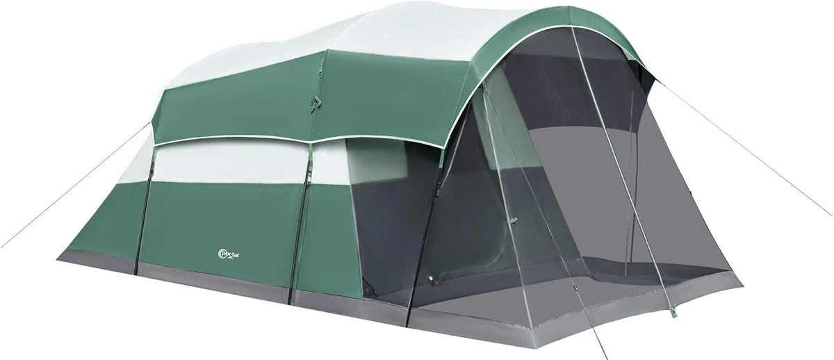 PORTAL 6/8/10 Person Family Camping Tent with Screen Room, Water Resistant Big Tunnel Tent with Rainfly, Large Family Tent for Outdoor Camping, Party
