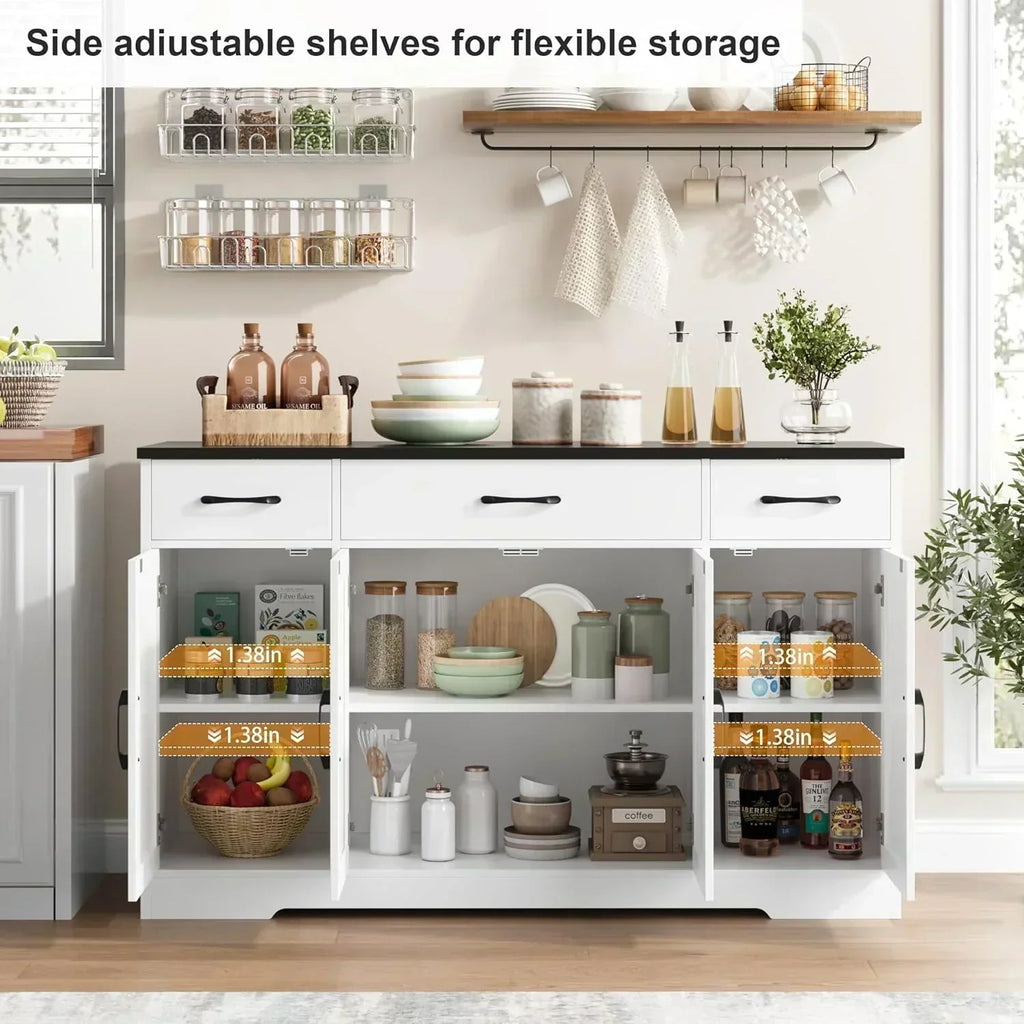 Sideboard with drawers large 55-inch sideboard modern farmhouse wood kitchen dining table