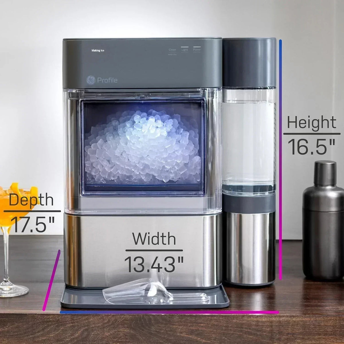 GE Profile Opal 2.0 XL with 1 Gallon Tank Chewable Crunchable Countertop Nugget Ice Maker