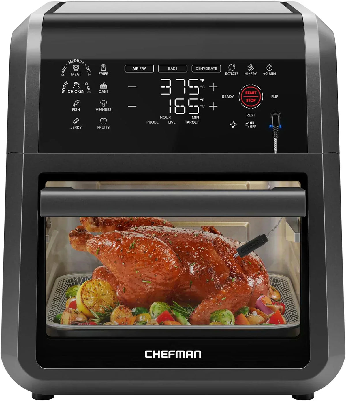 CHEFMAN ExacTemp 12-Quart Air Fryer with Integrated Smart Cooking Thermometer