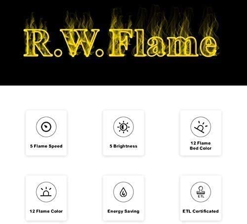 R.W.FLAME 60 Recessed and Wall Mounted Electric Fireplace, Low Noise, Fit for 2 x 6 Stud, Remote Control with Timer, Touch Screen, Adjustable Flame Color and Speed, 750-1500W