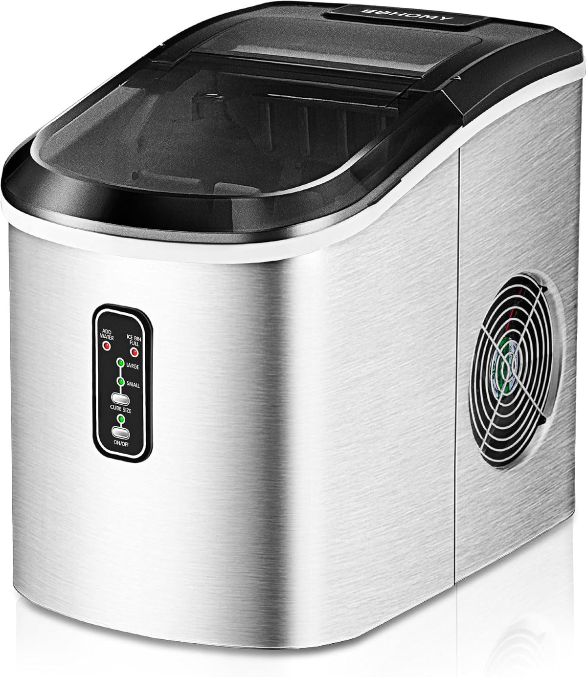 EUHOMY Nugget Ice Maker Countertop with Handle Ready 34lbs Per Day Removable Top Cover