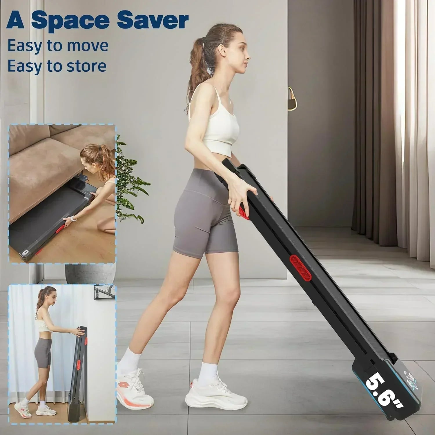 The Walking Pad treadmill features 12% 9-level automatic incline 450-pound capacity LED screen