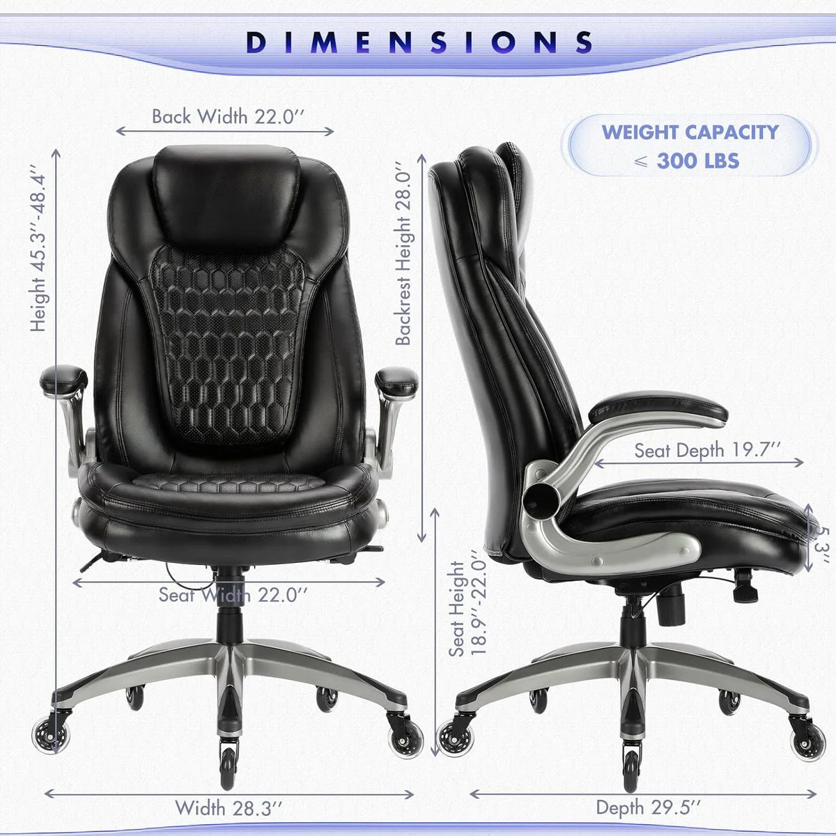 Executive Office Chair Computer Desk Chair Swivel Home Office Chair Upgraded Casters
