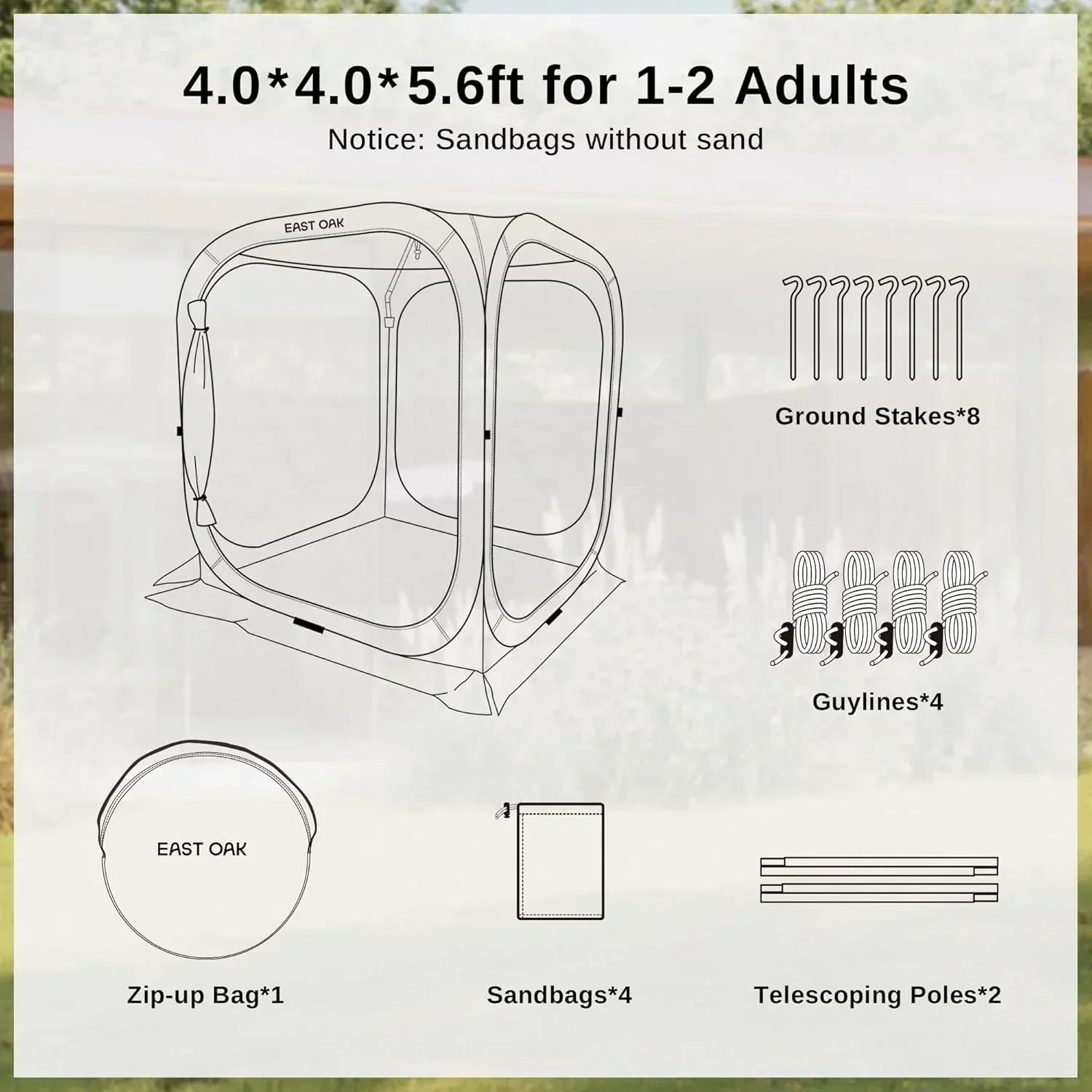 EAST OAK Screen House Tent Pop-Up Portable Screen Room Canopy Instant Screen Tent 10 x 10 FT