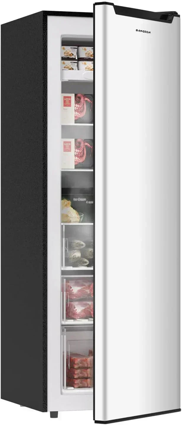 BANGSON Upright Freezer 7.0 Cu.ft Stand Up Freezer Convertible Upright Freezer/Refrigerator