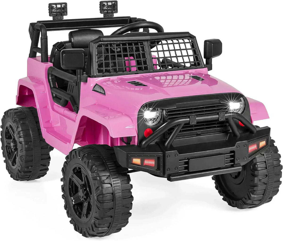 Best Choice Products 12V Kids Ride-On Truck Car with Spring Suspension and LED Lights